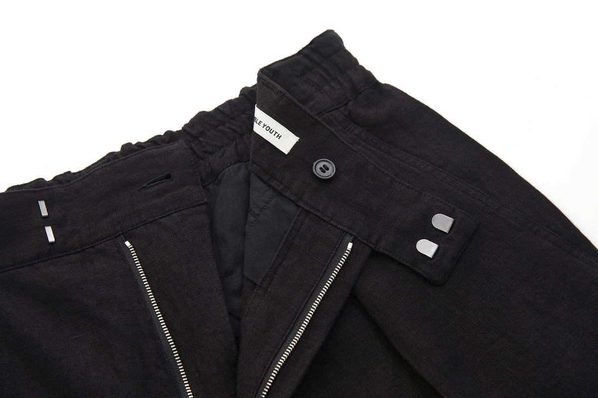 Bermuda Linen Shorts Black – product image 7