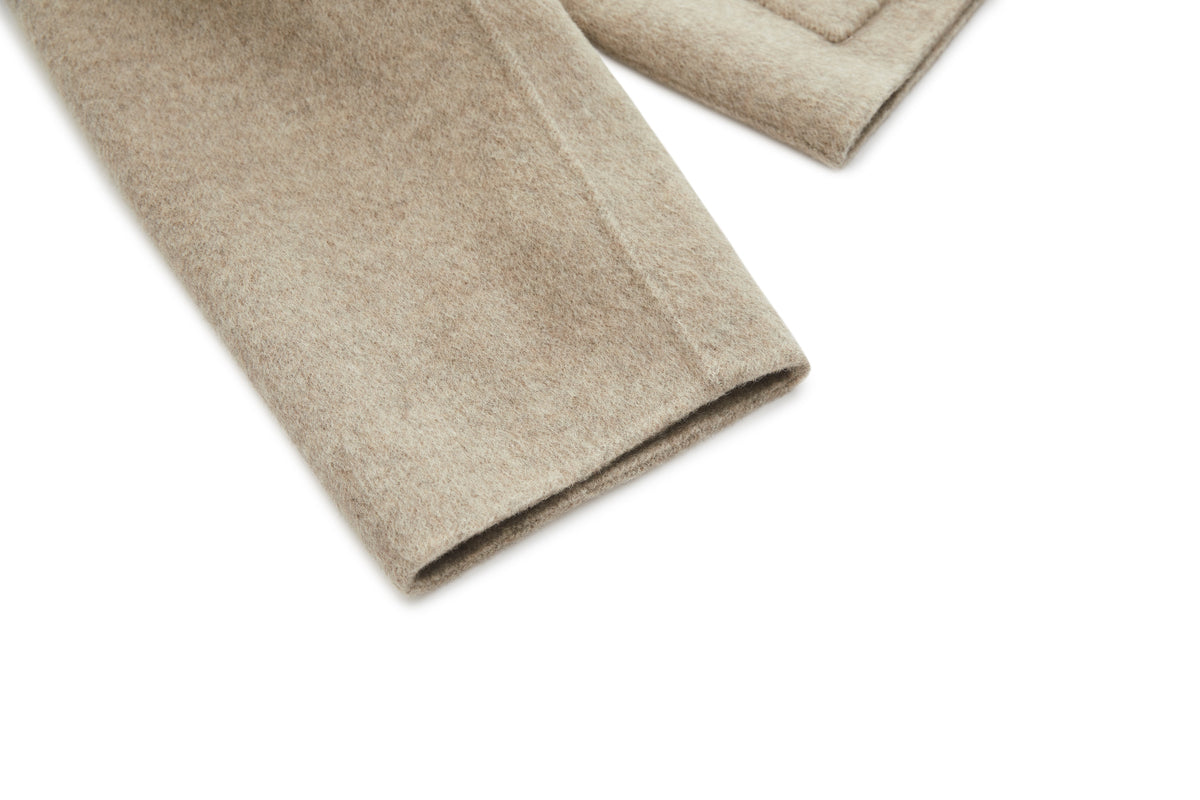 Hooded Wool Jacket Oatmeal – product image 7