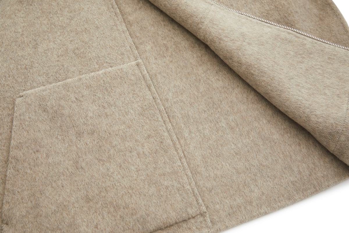 Hooded Wool Jacket Oatmeal – product image 8