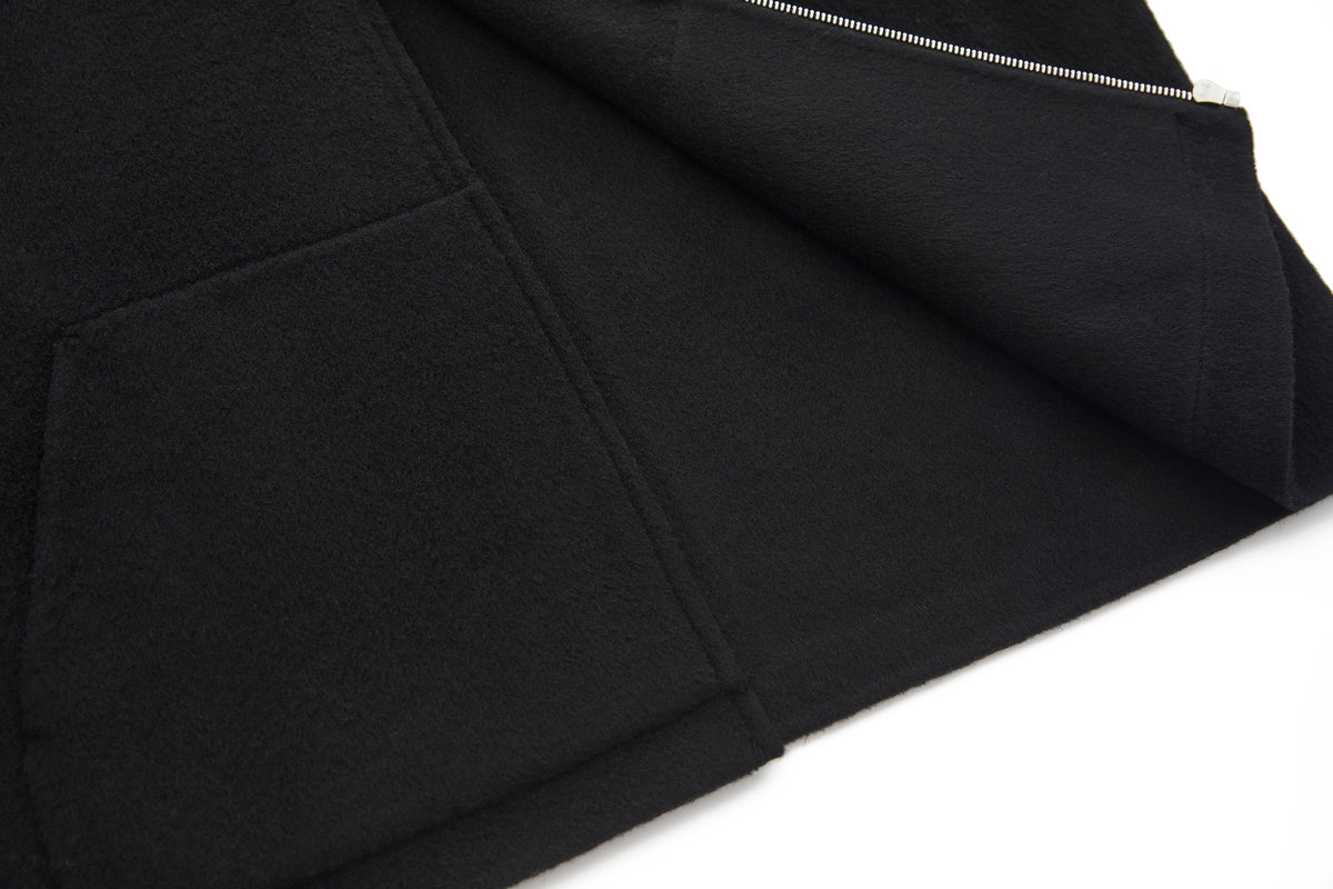 Hooded Wool Jacket Black – product image 8