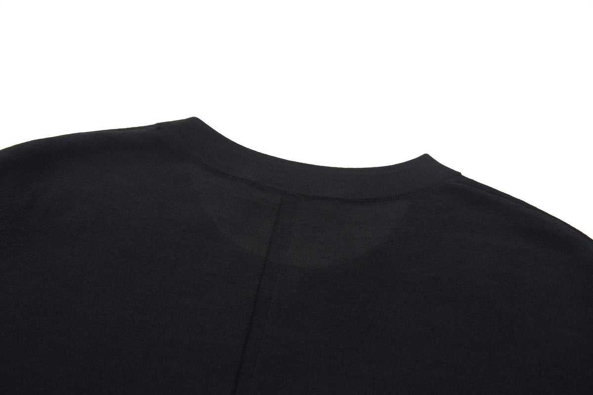 Wool T-Shirt Black (Garter Stitch) – product image 8