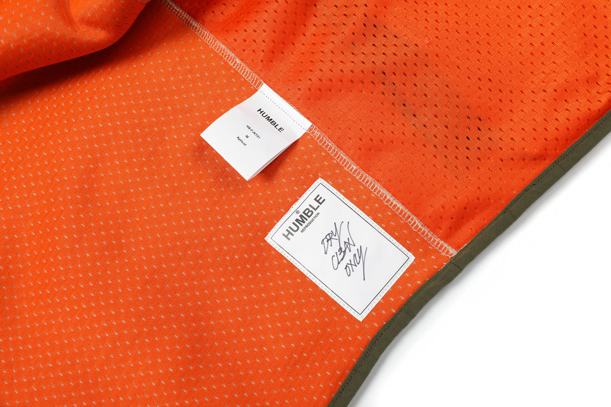 Fleece Jacket — orange mesh lining and labels