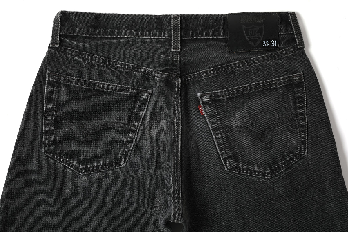 HUMBLE x HTC Gemstone Studded Black Jeans — back view of pockets and waistband