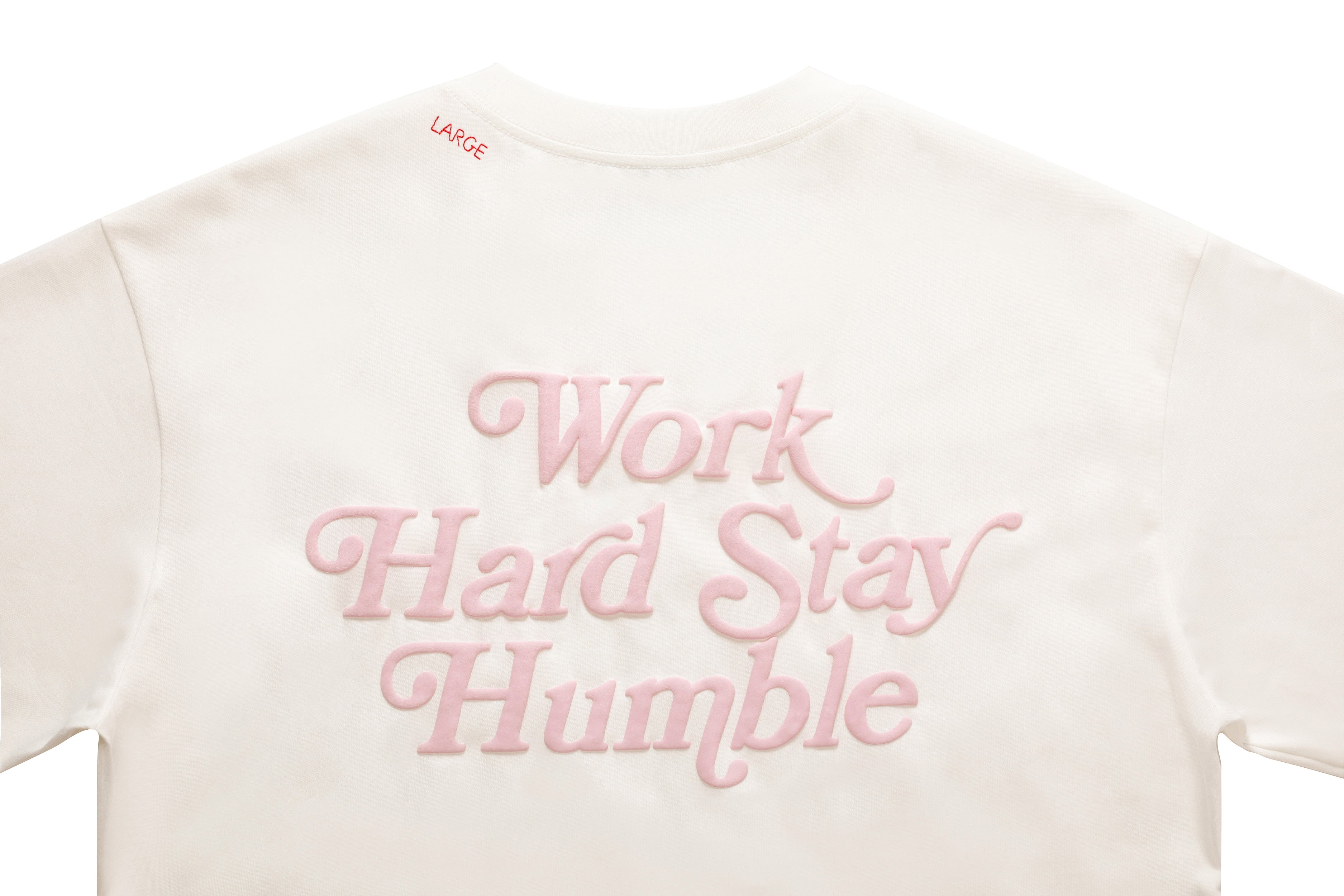 Work Hard Stay Humble Tee Beige/Pink