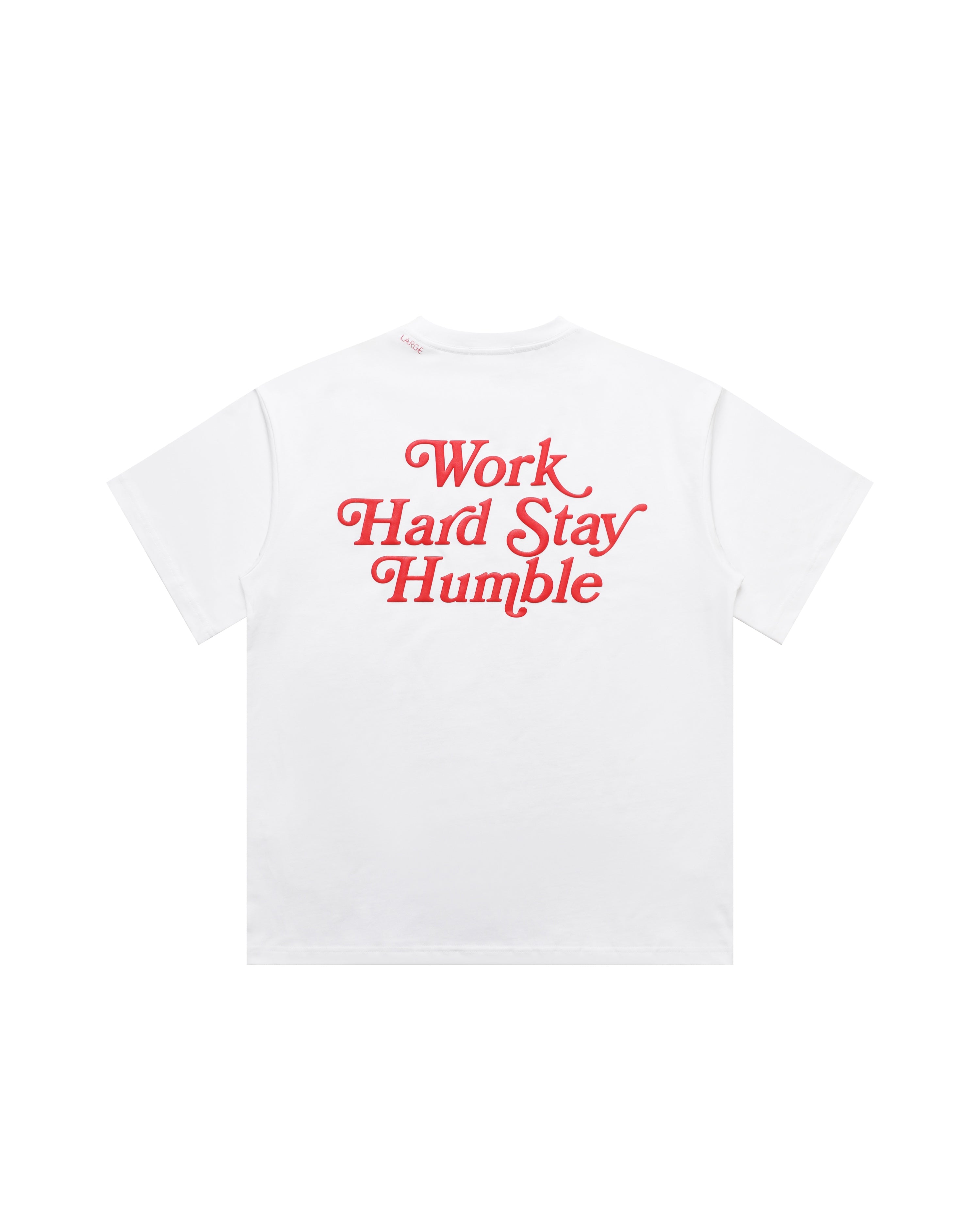 Work Hard Stay Humble Tee White/Red