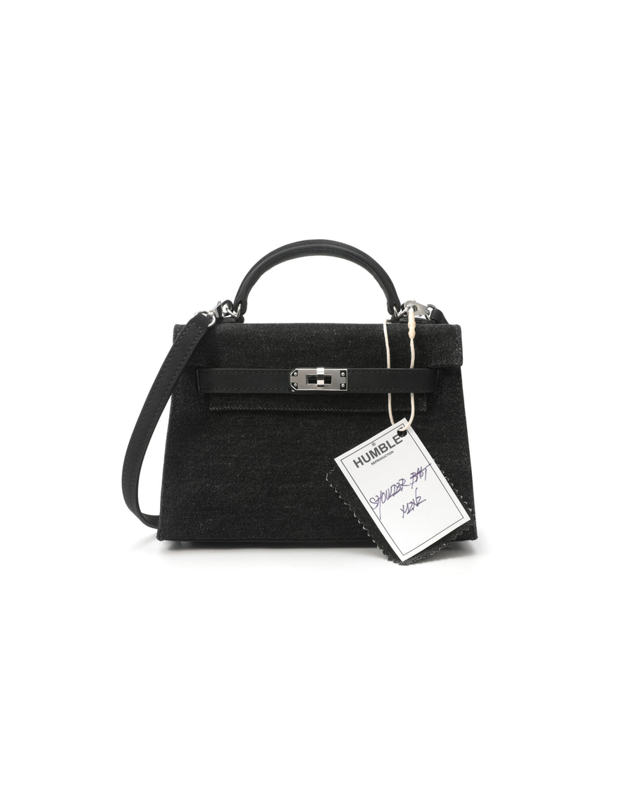 Shoulder Bag Mini Denim Black
