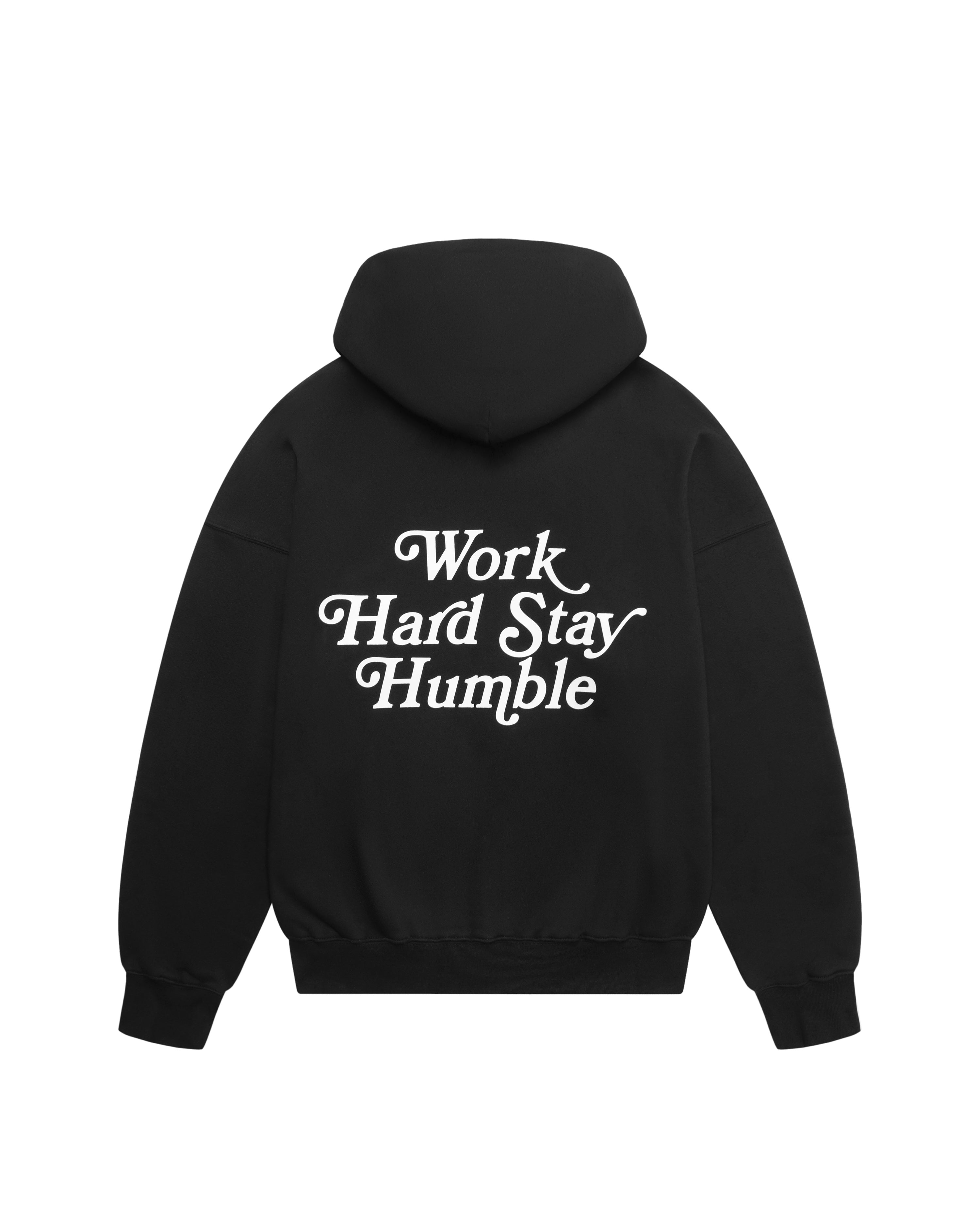 Work Hard Stay Humble Zip-Up Hoodie Black