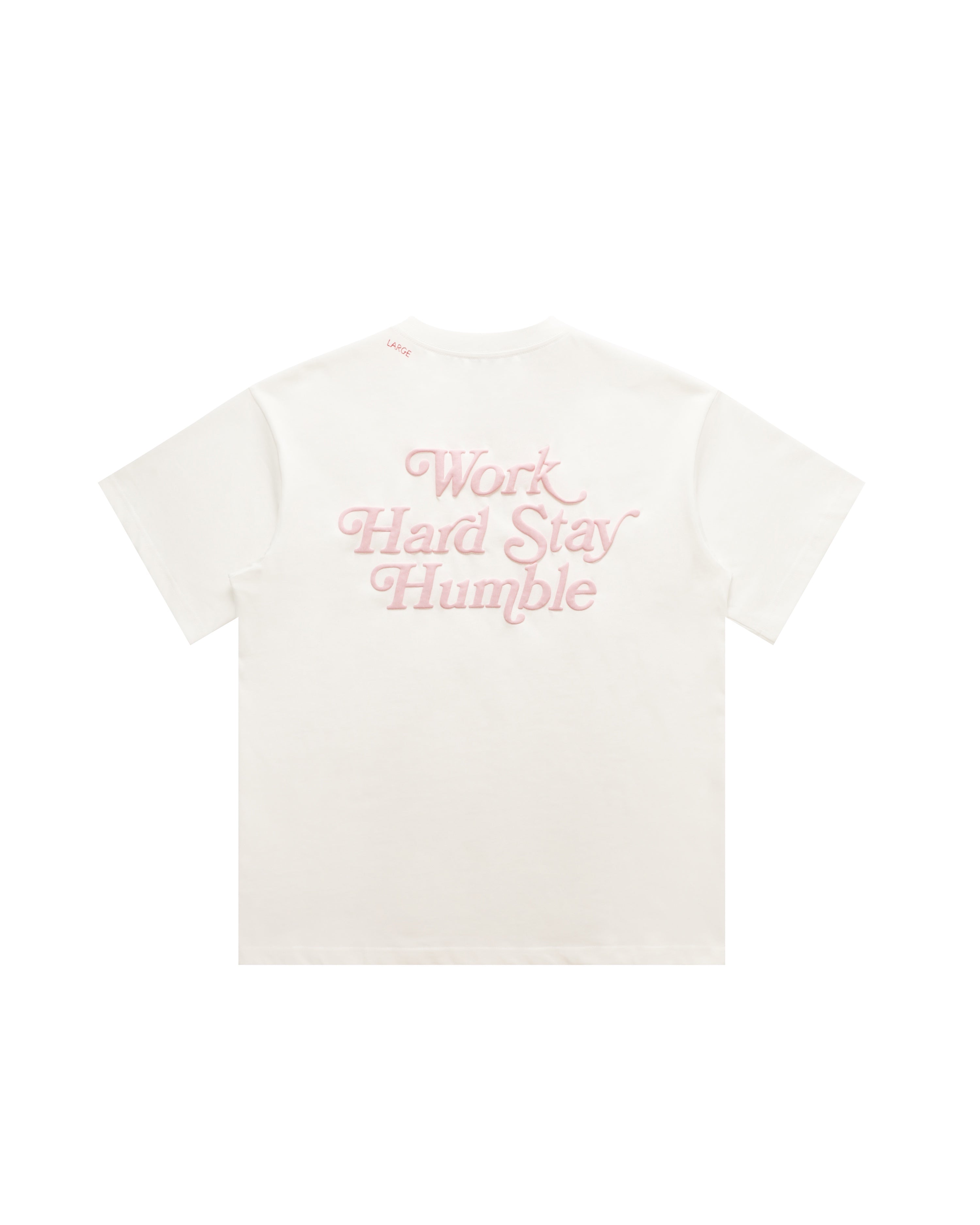 Work Hard Stay Humble Tee Beige/Pink