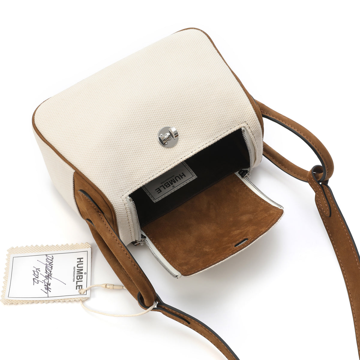 Dumpling Bag Mini White/Brown – product image 8