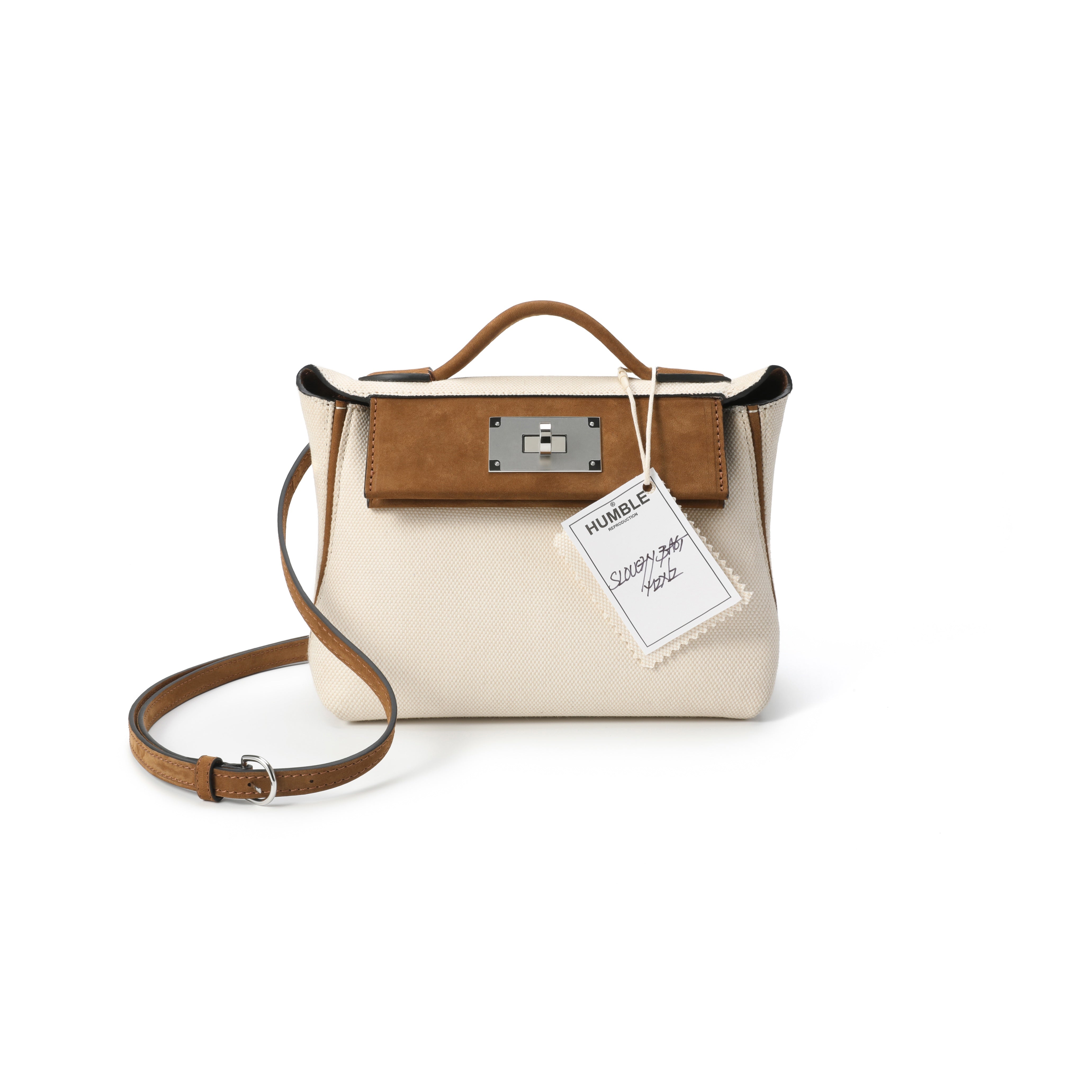 Slouchy Bag Mini White/Brown (Pre-Order)