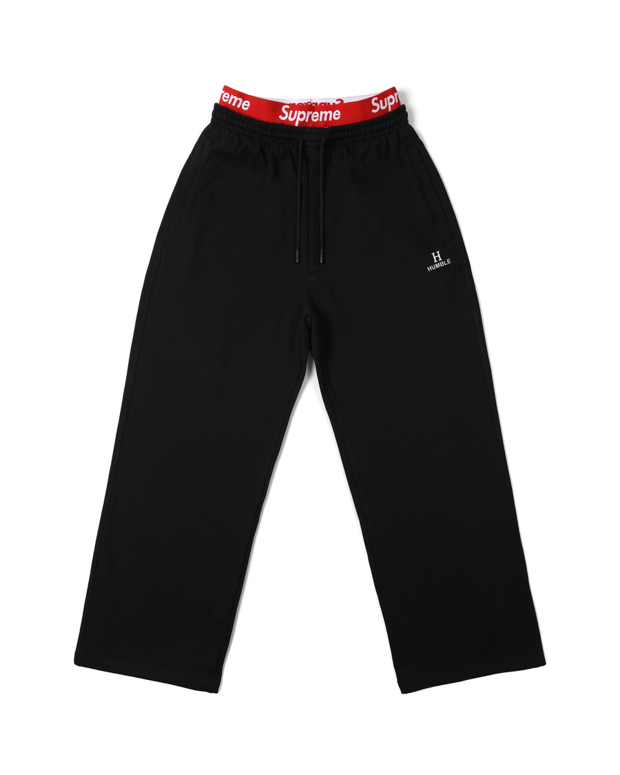 Wide Leg Sagging Pants Black