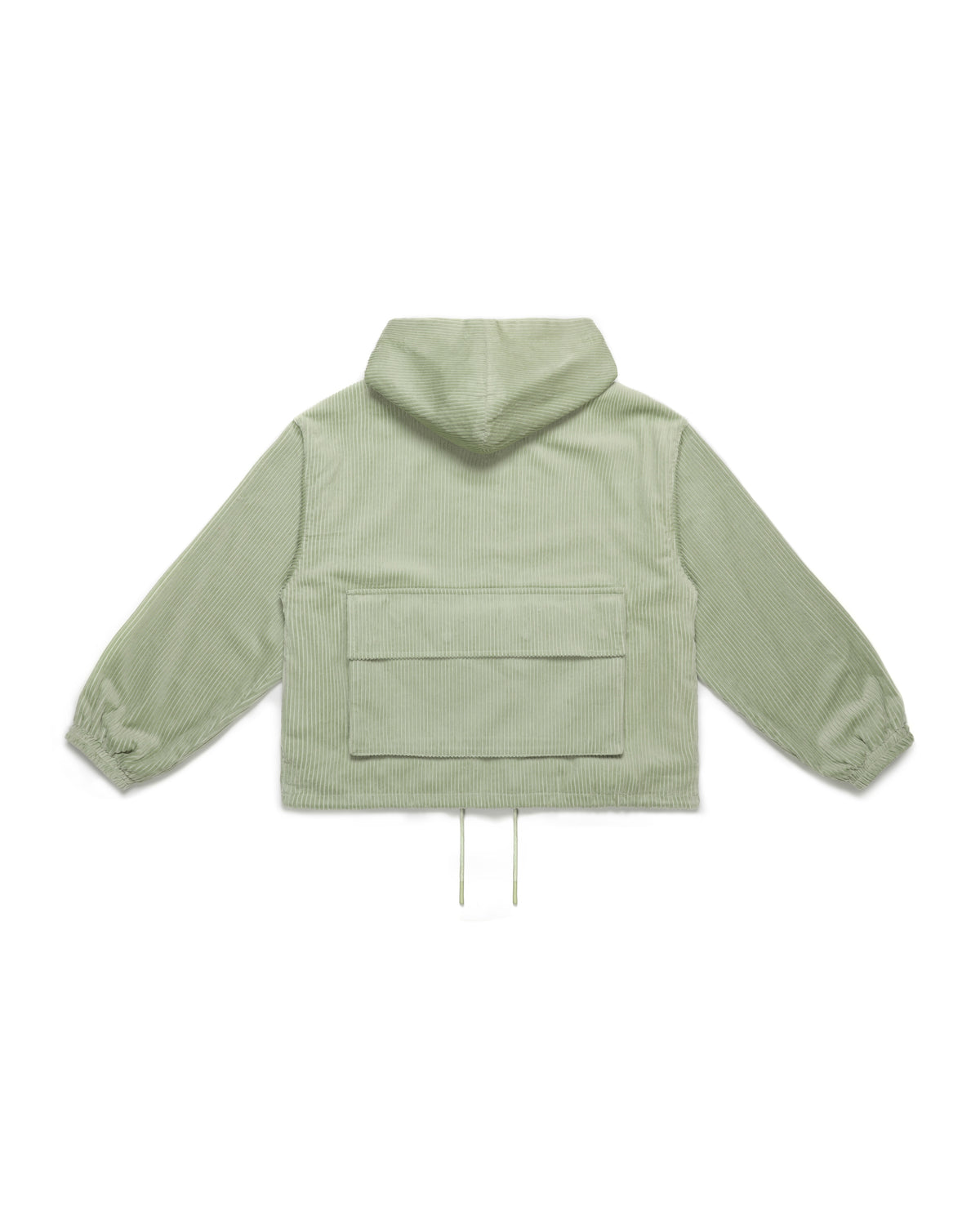 Corduroy Pockets Hoodie Pale Green – product image 2