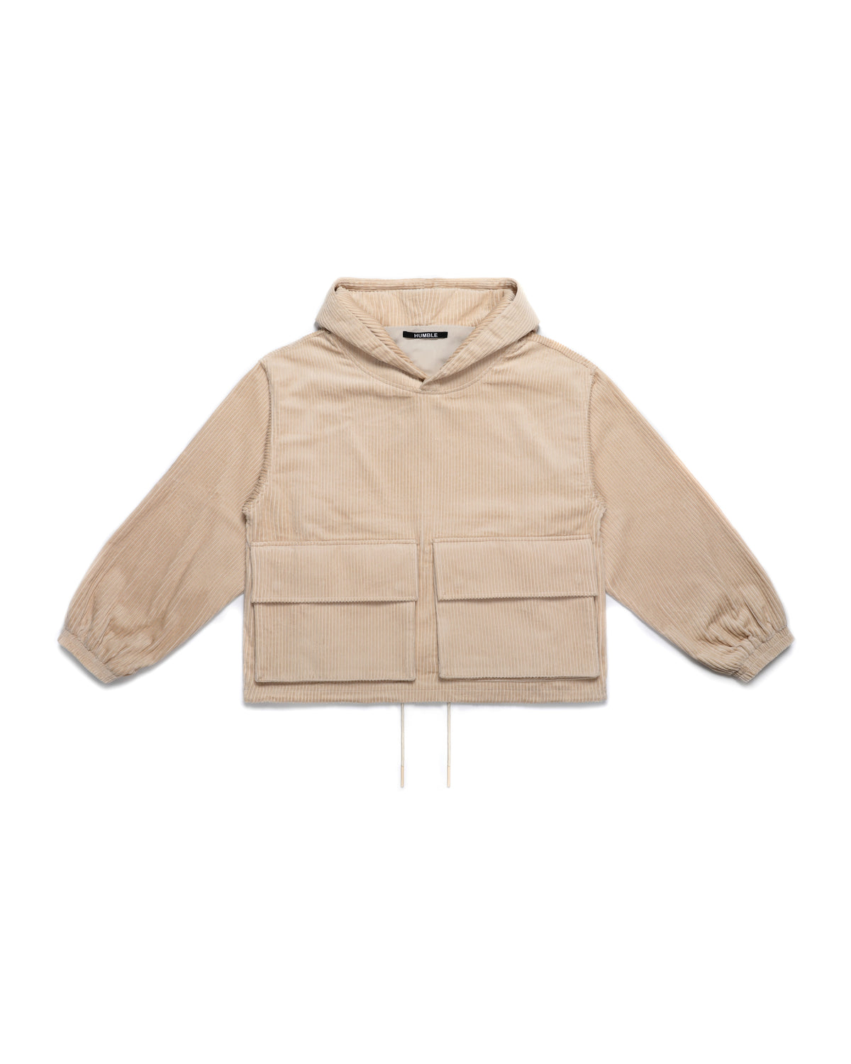 Corduroy Pockets Hoodie Ivory