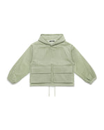 Corduroy Pockets Hoodie Pale Green
