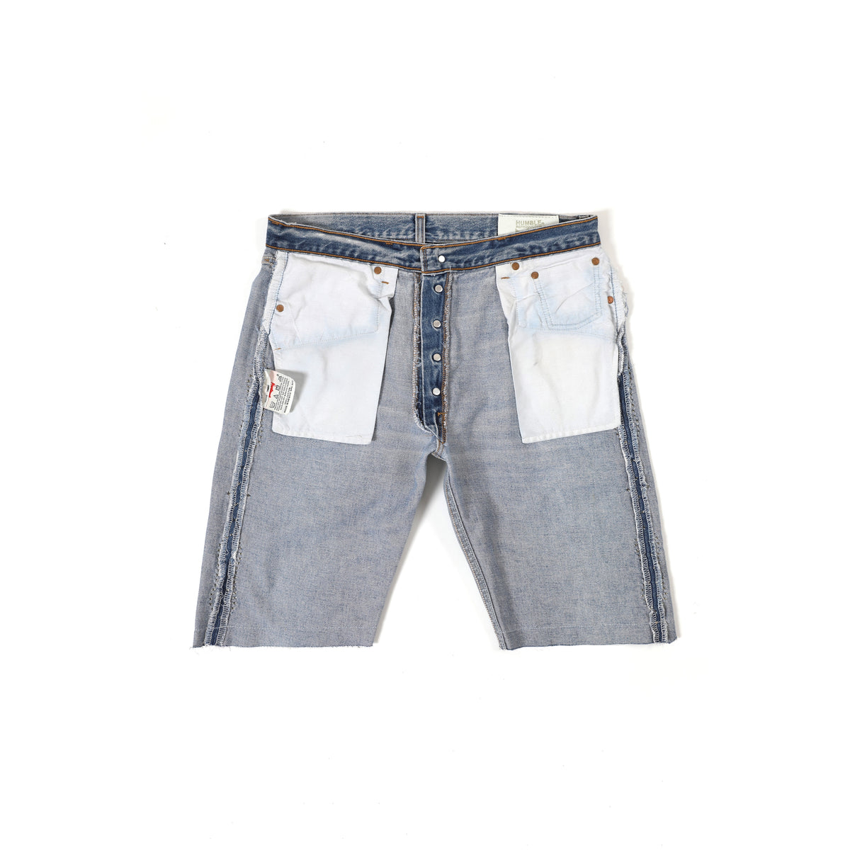 HUMBLE x HTC Gemstone Studded Blue Denim Shorts – product image 3