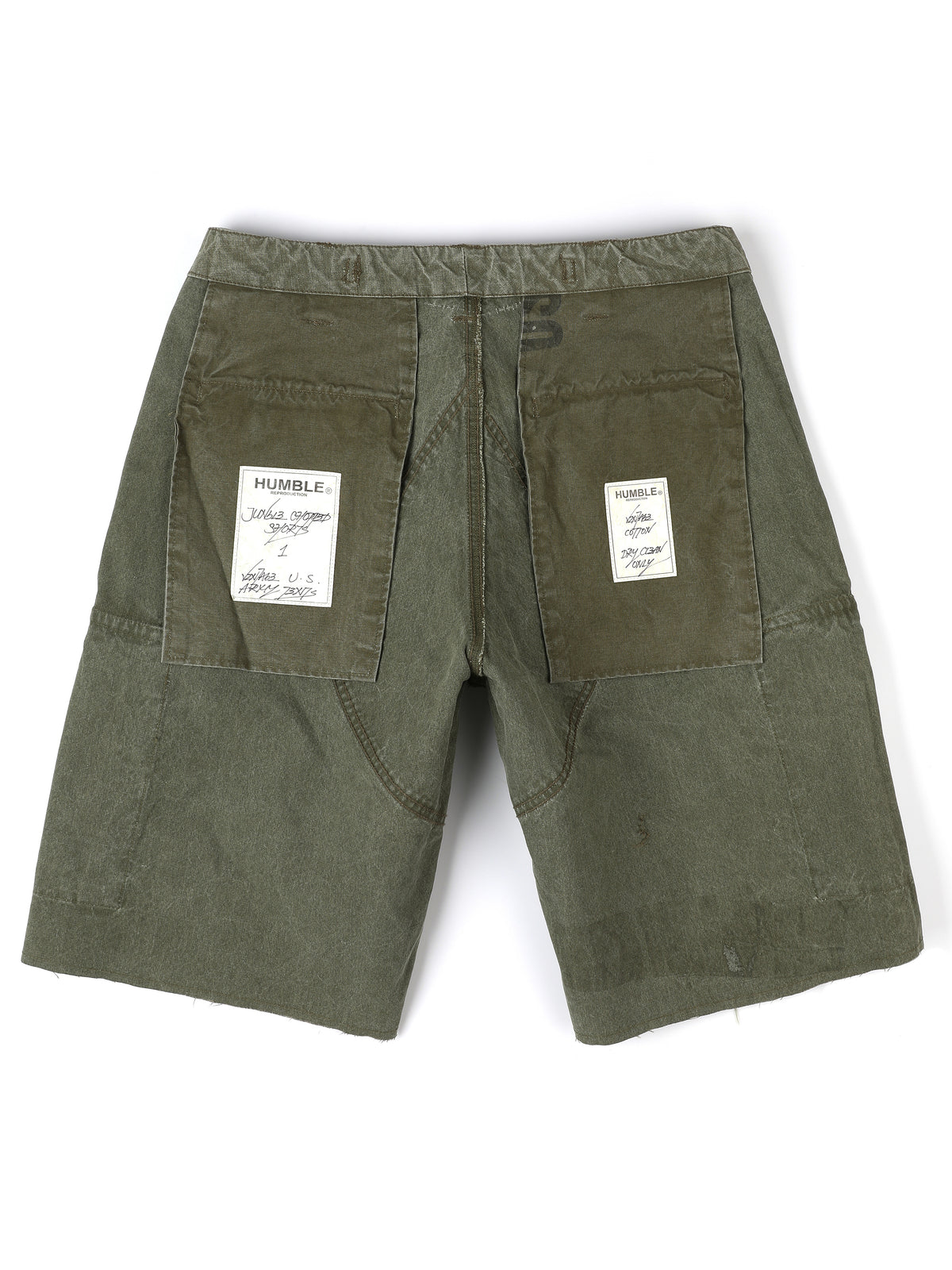 Jungle Chopped Shorts — back view with patch pockets
