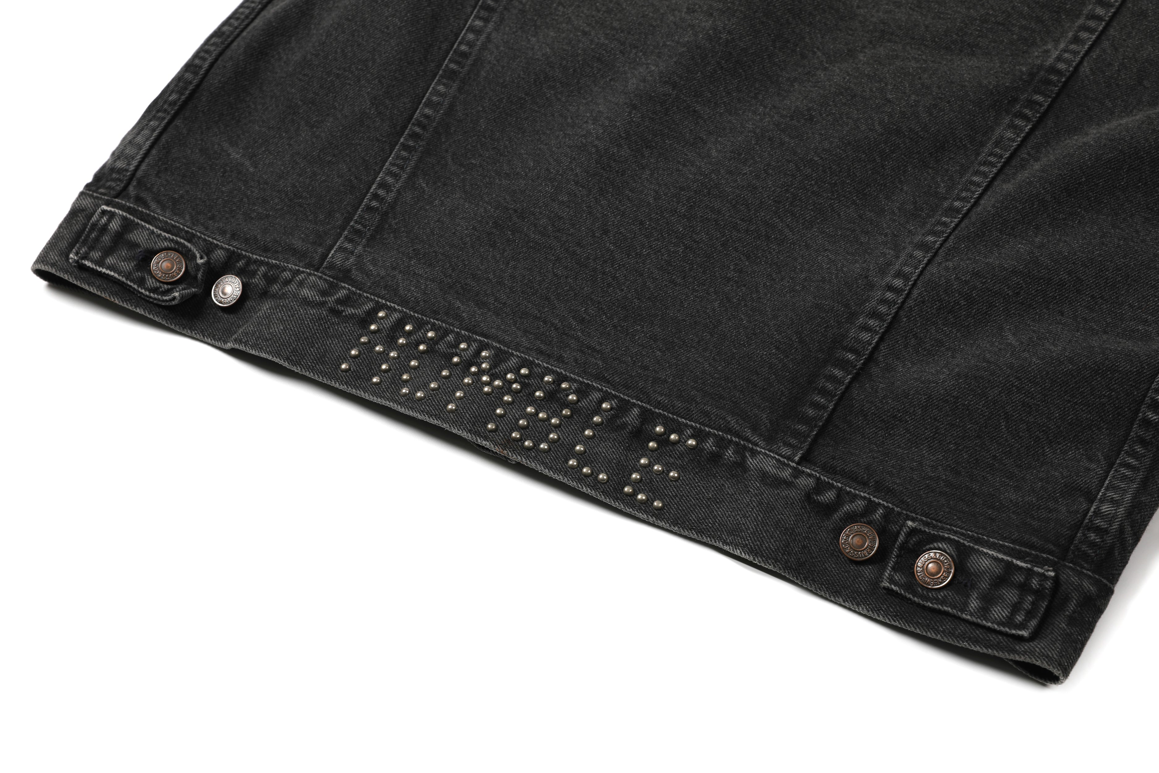 HUMBLE x HTC Gemstone Studded Black Denim Jacket