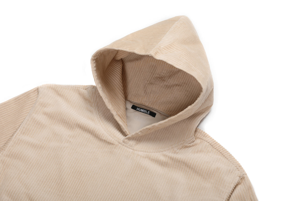 Corduroy Pockets Hoodie Ivory – product image 3