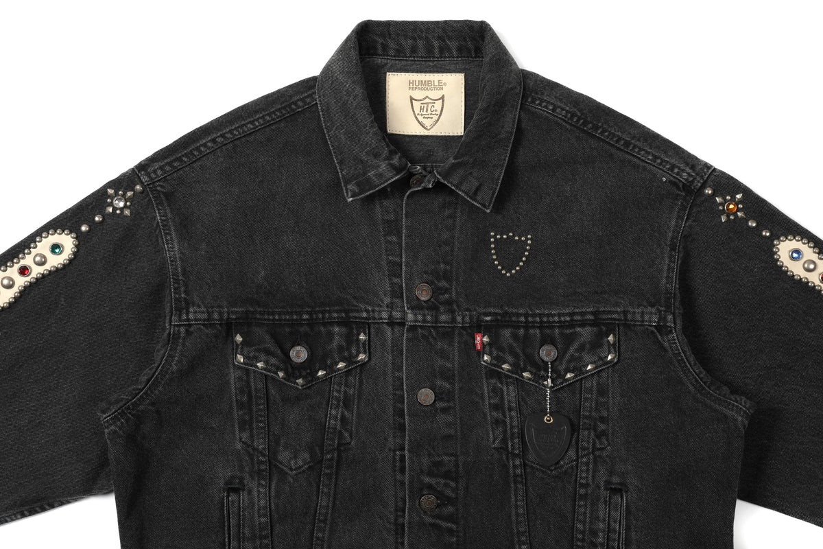HUMBLE x HTC Gemstone Studded Black Denim Jacket – product image 3