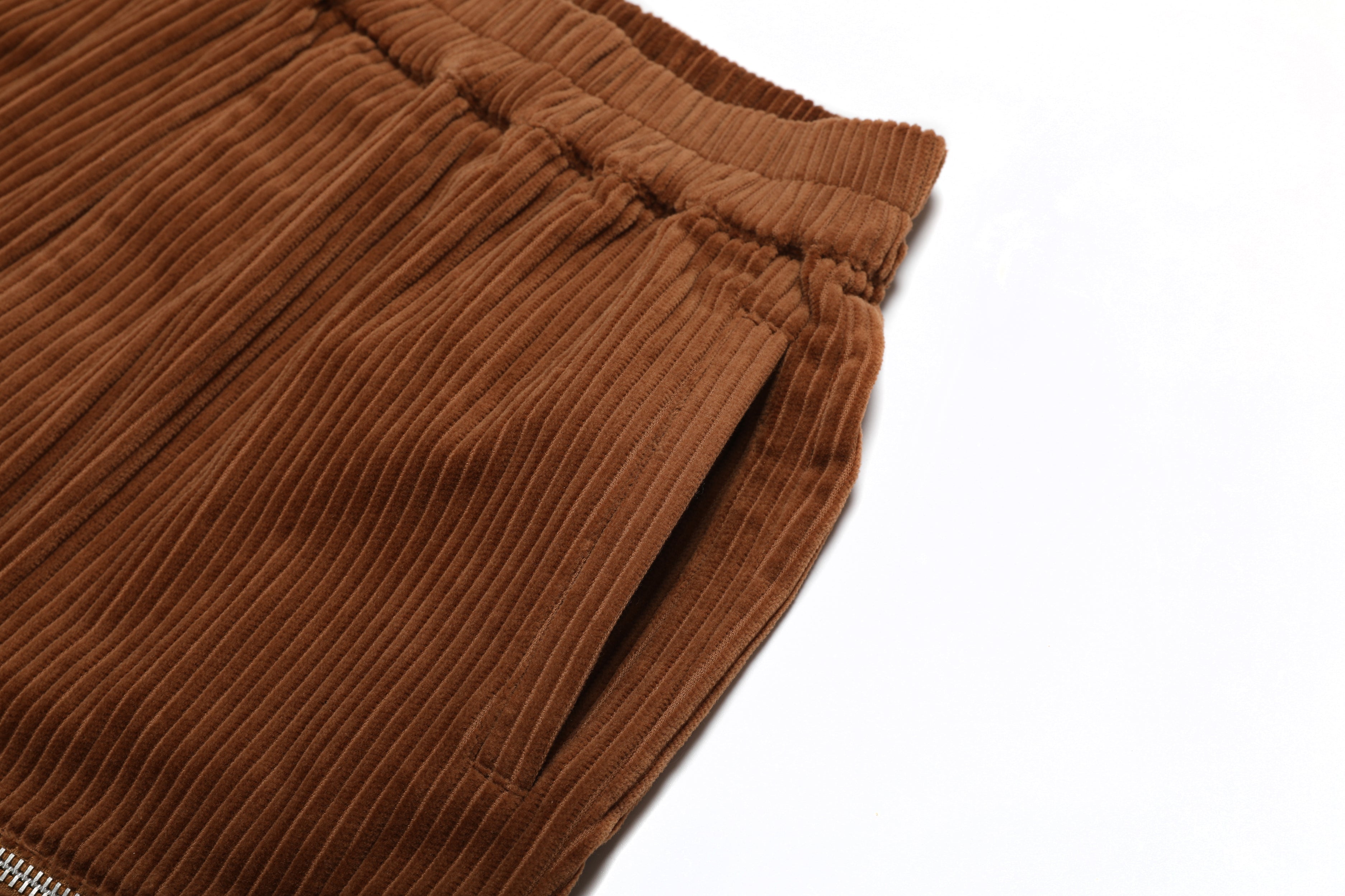 Corduroy Pockets Pants Brown