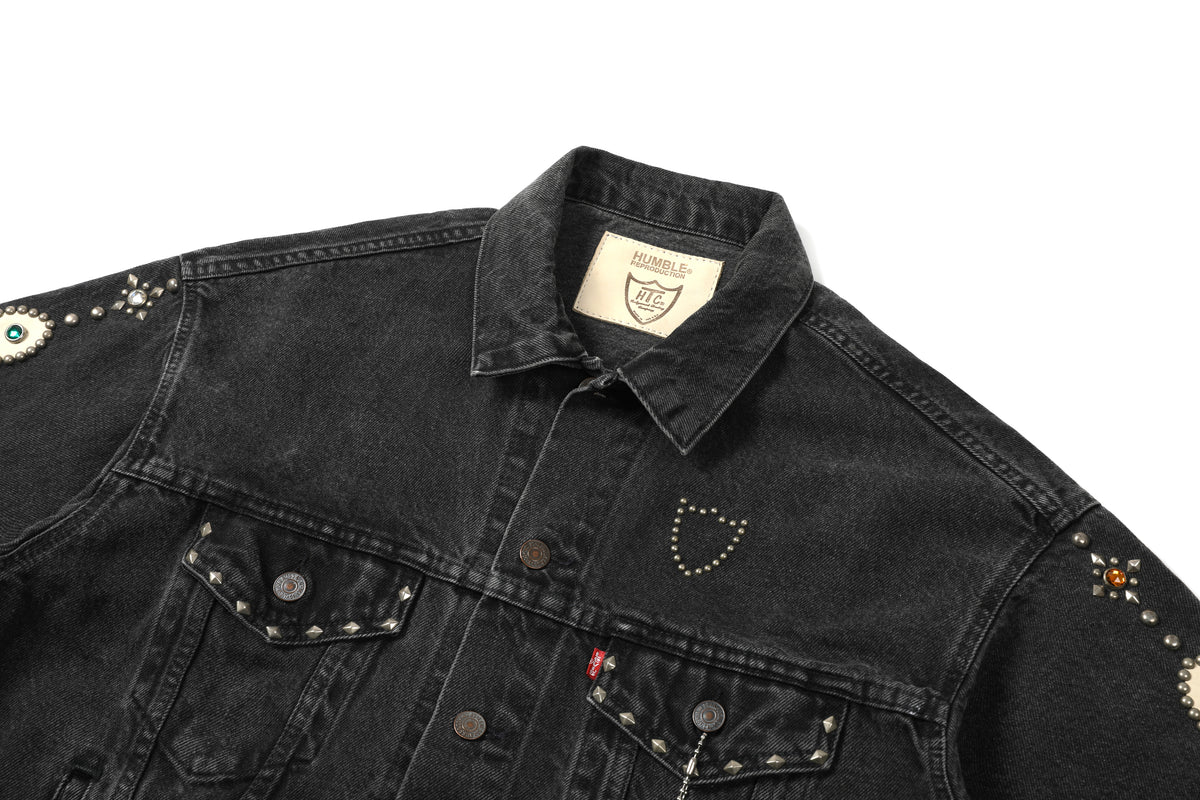 HUMBLE x HTC Gemstone Studded Black Denim Jacket – product image 10