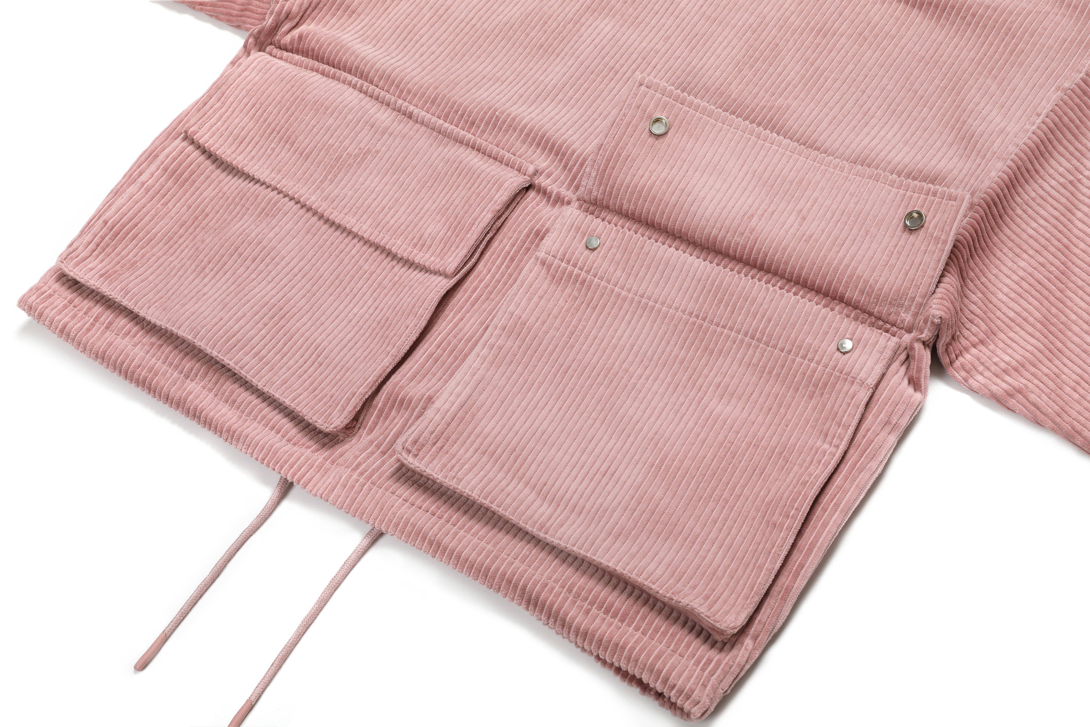 Corduroy Pockets Hoodie Plum