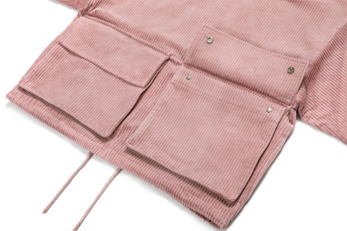 Corduroy Pockets Hoodie Plum – product image 3