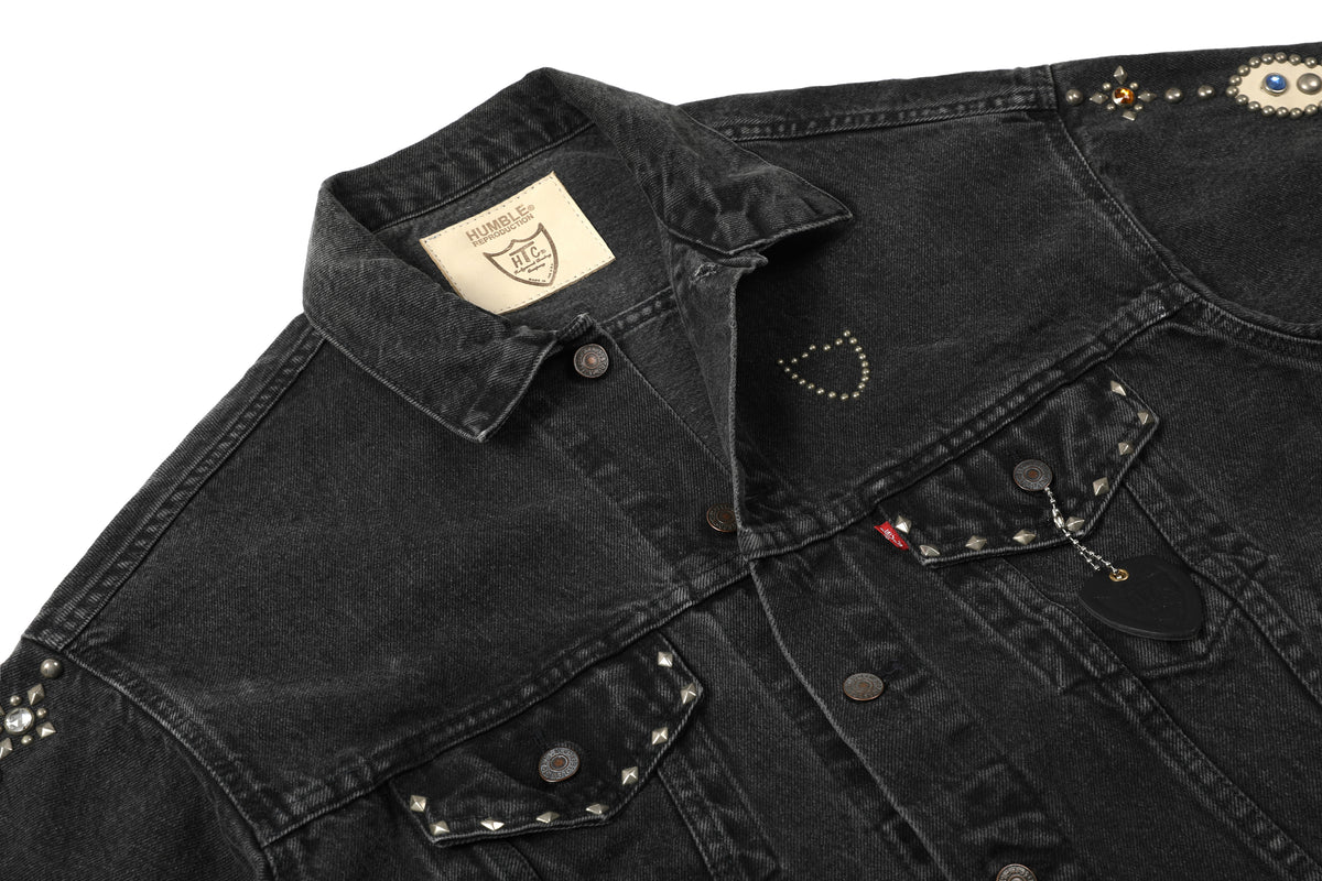 HUMBLE x HTC Gemstone Studded Black Denim Jacket – product image 6