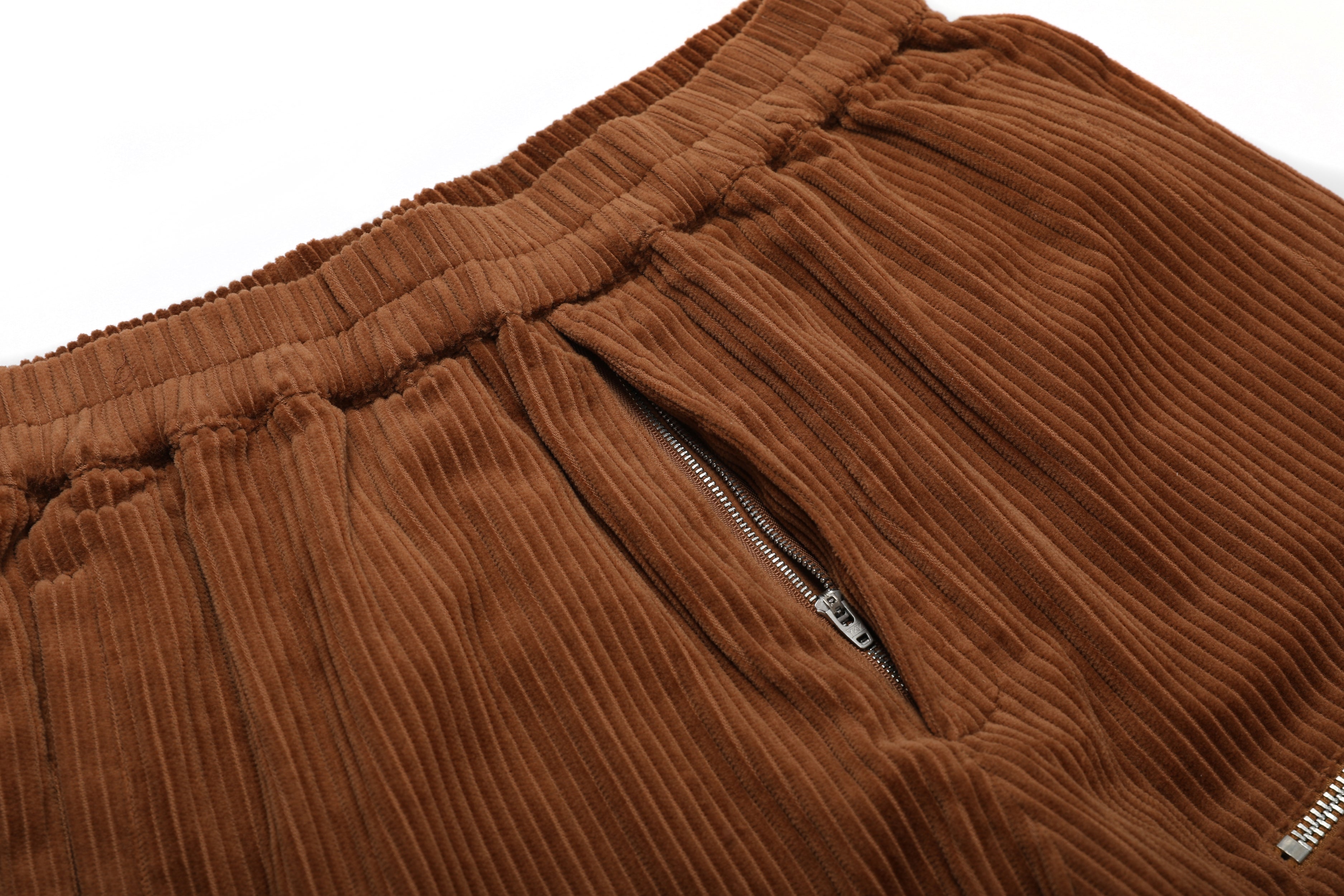 Corduroy Pockets Pants Brown