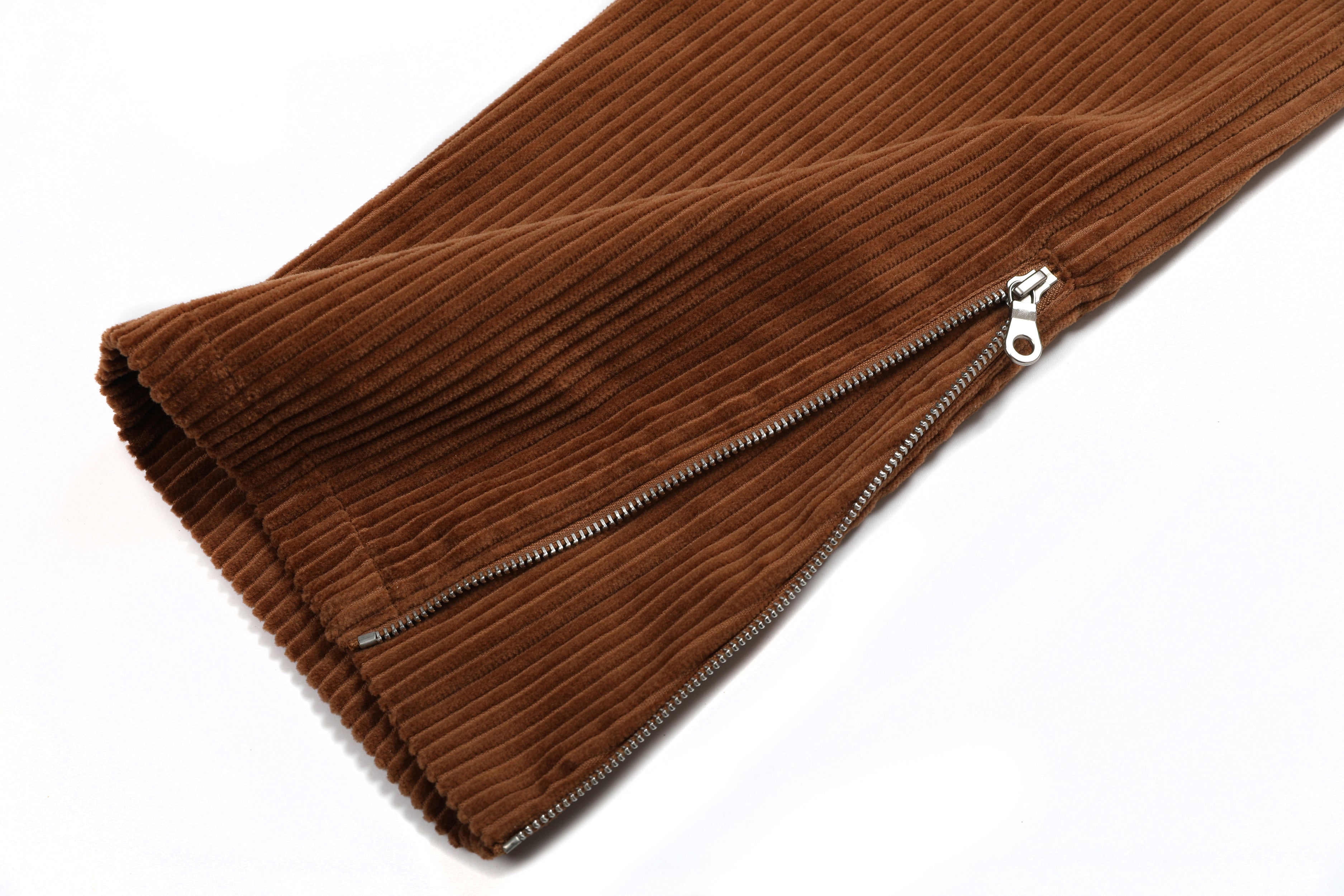 Corduroy Pockets Pants Brown