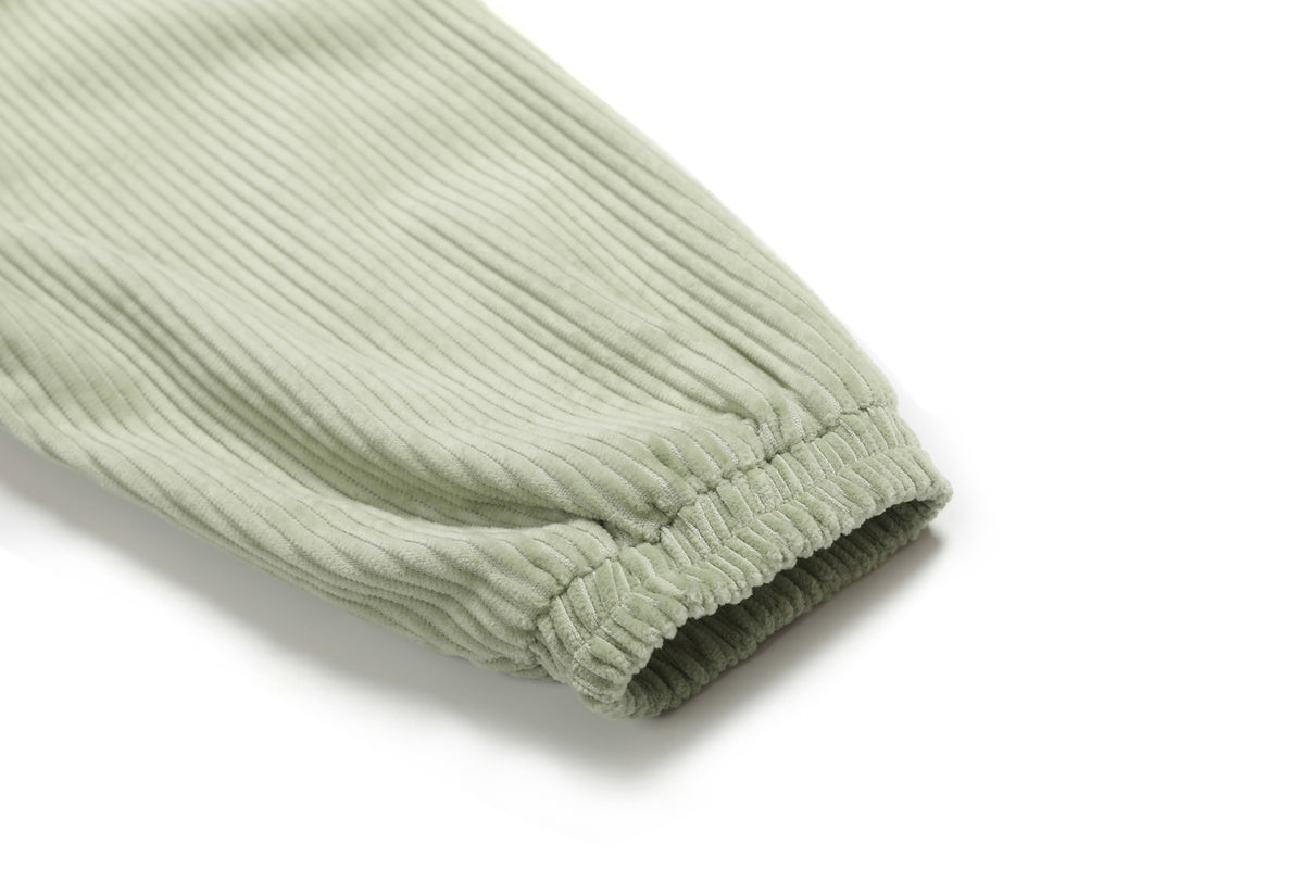 Corduroy Pockets Hoodie Pale Green – product image 6