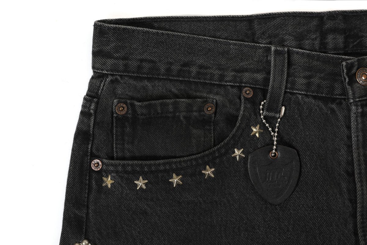 HUMBLE x HTC Gemstone Studded Black Denim Shorts – product image 8
