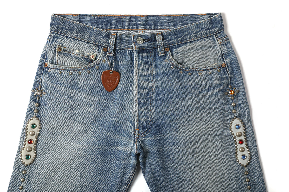 HUMBLE x HTC Gemstone Studded Blue Jeans – product image 3
