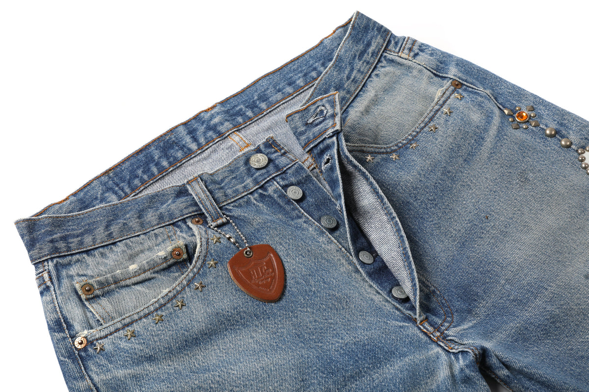 HUMBLE x HTC Gemstone Studded Blue Jeans – product image 6