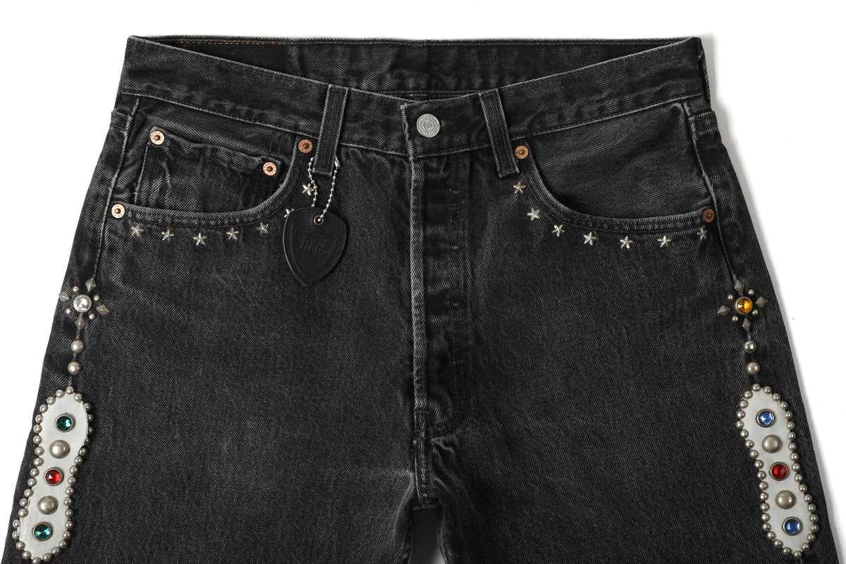 HUMBLE x HTC Gemstone Studded Black Jeans – product image 3