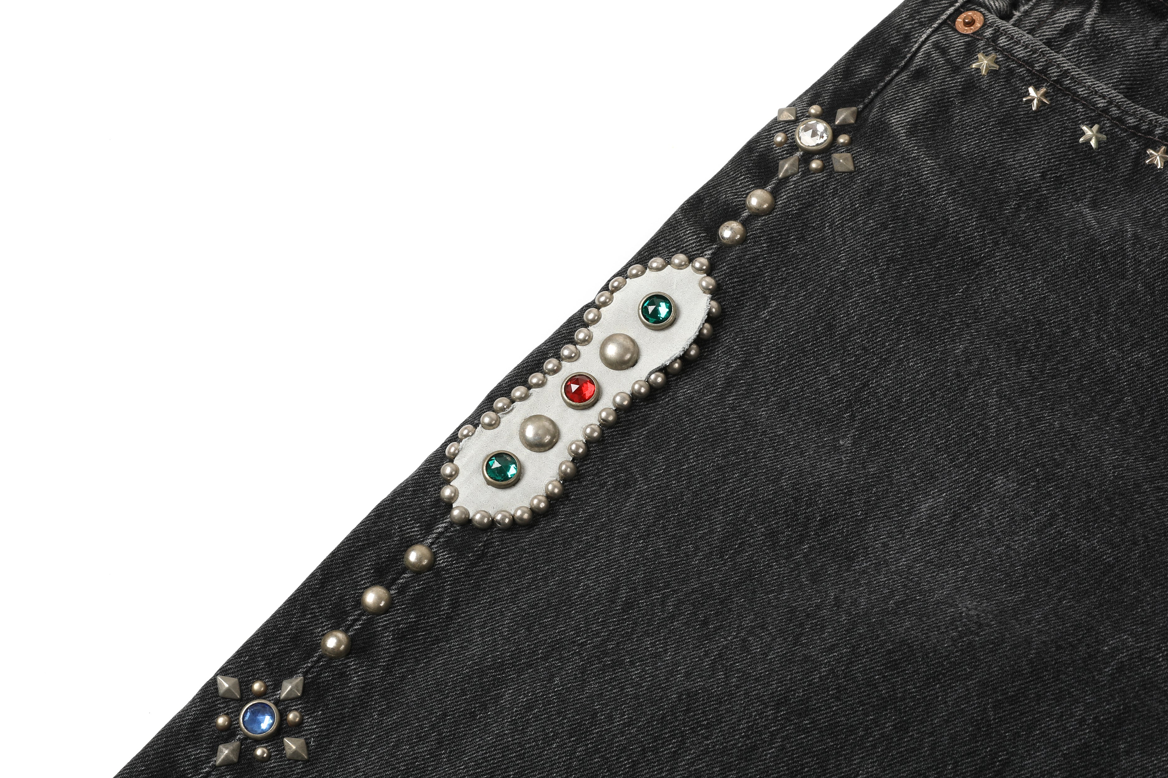 HUMBLE x HTC Gemstone Studded Black Jeans