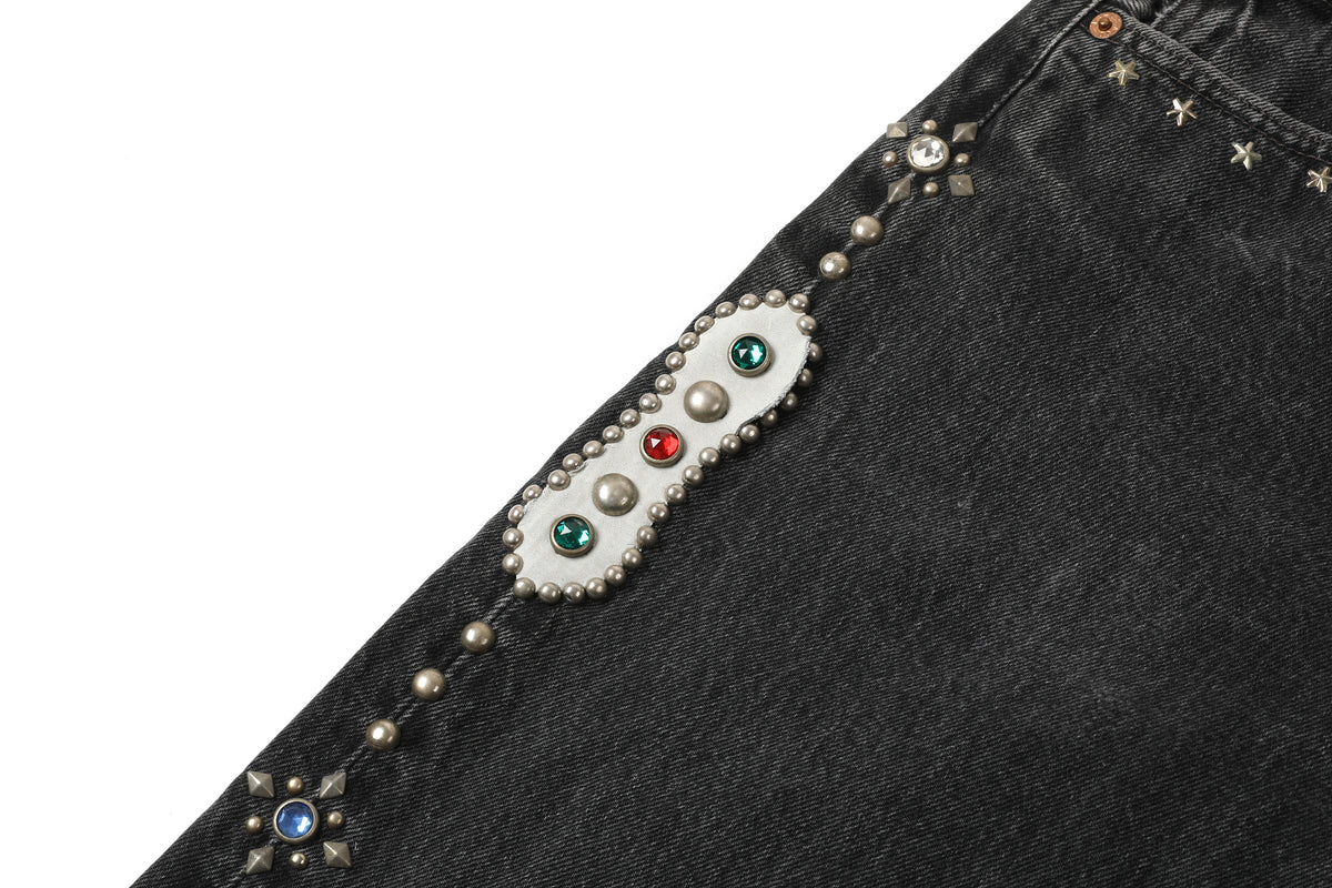HUMBLE x HTC Gemstone Studded Black Jeans – product image 4